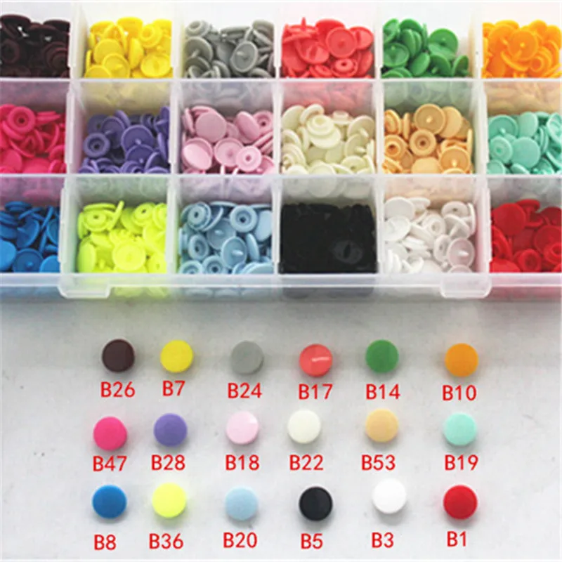 18 mixed color luster press button resin button quickly T5 180 sets up to 12 mm the baby clothing accessories  + KAM Hand pliers