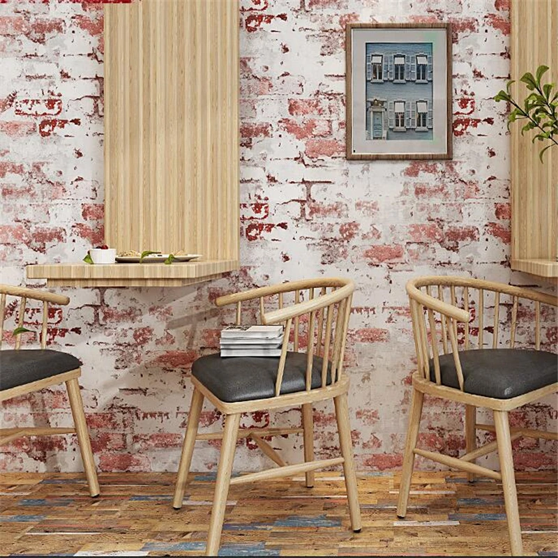 wellyu new Brick pattern wallpaper head retro vintage gray cement brick wallpaper industrial wind antique background wallpapers