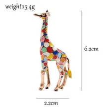 Enamel Giraffe Brooch for Women #4