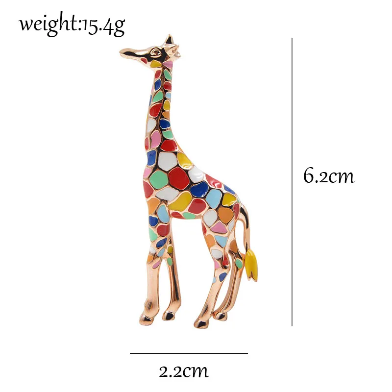 CINDY XIANG Enamel Giraffe Brooches for Women Cute Animal Pin Fashion Jewelry Gold Color Gift For Kids Exquisite Broches