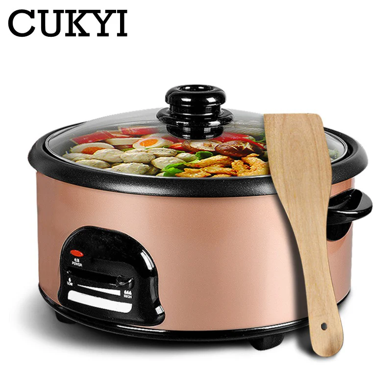 CUKYI 2.8L wielofunkcyjny elektryczny Hotpot Mini makaron kuchenka non-stick skillet mała kuchenka wielofunkcyjny kocioł elektryczny usa ue