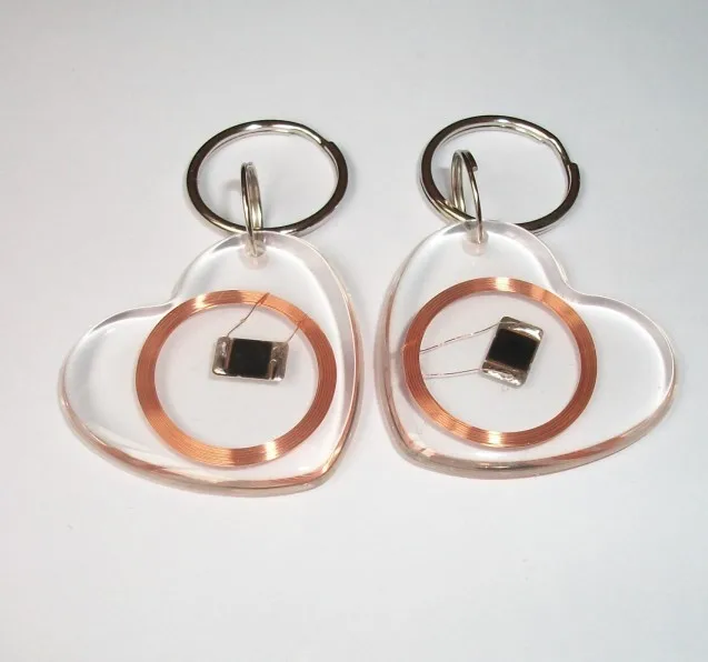 125KHZ EM4100/TK4100 ID Transparent Trops of Glue Card RFID Key Tag Read Only Key Ring In Access Control Card