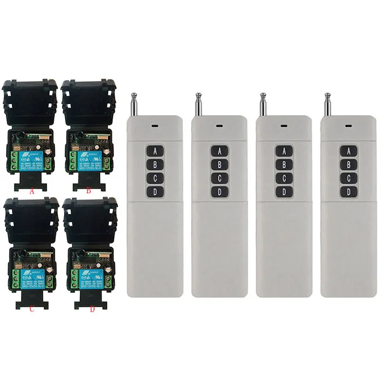 3000M Long Range DC12V 24V 1CH 1 CH 10A RF Wireless Remote Control Switch System Transmitter+Receiver Garage Doors shutters