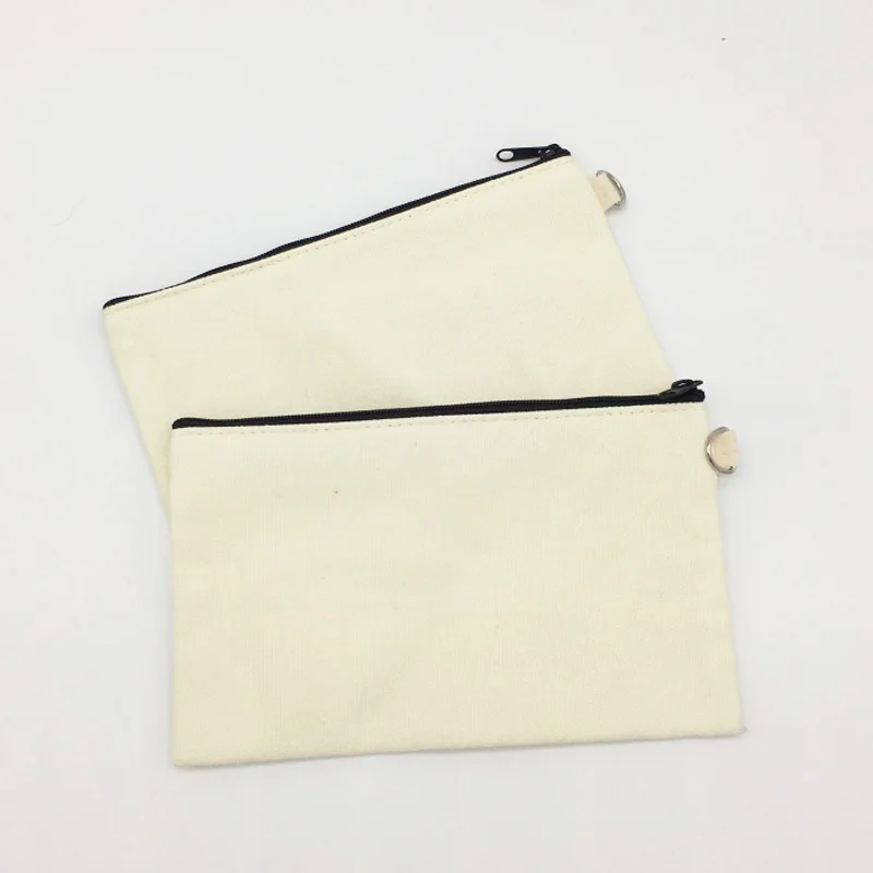 

100pcs 19.5x11cm canvas zipper Pencil cases pen pouches cotton cosmetic Bags makeup bags Mobile phone clutch bag custom logo