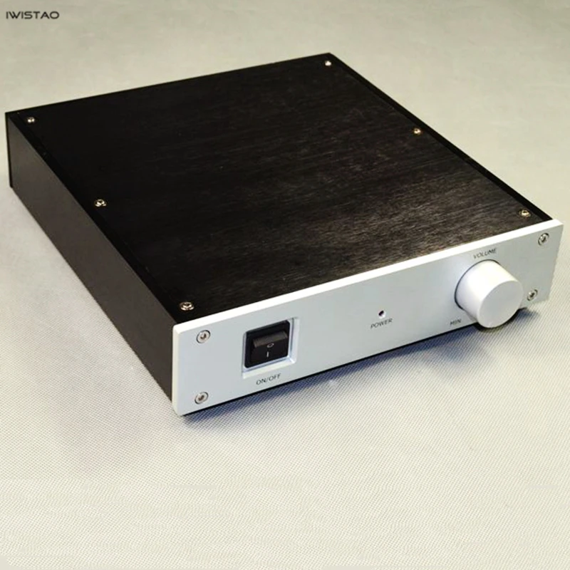 IWISTAO Preamplifier Chassis Silver Panel Black Casing Pure Aluminum Enclosure for Amplifier DIY  HIFI