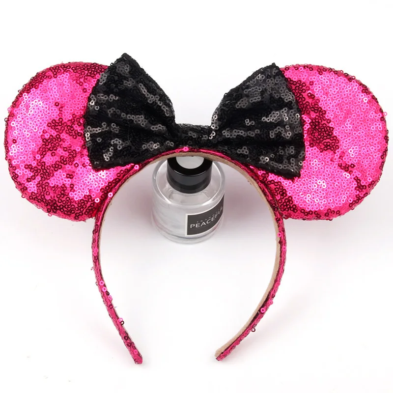 Bé Gái Đầu Sequin Nơ Mũ Băng Đô Quấn Tóc Dành Cho Bé Gái Minnie Tai Chuột Hairbands Sinh Nhật Bé Phụ Kiện Tóc Thời Trang