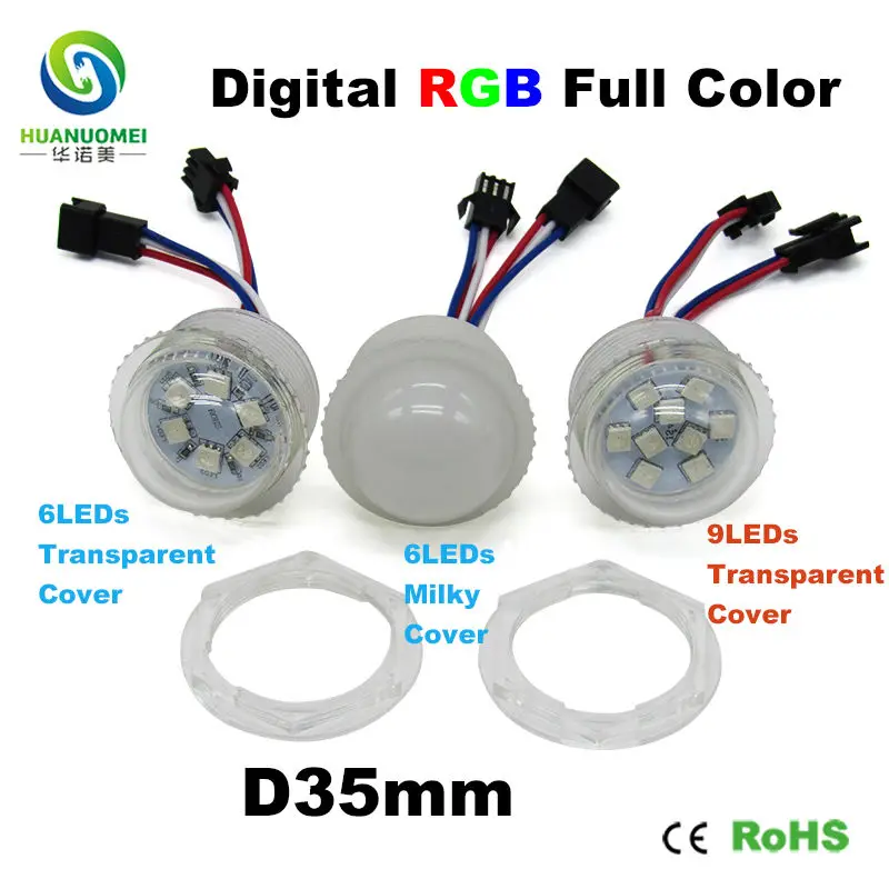 6LEDs 9LEDs 35mm pixel led module light UCS1903 digital rgb full color bulb lamp waterproof addressable 5050 smd lights source