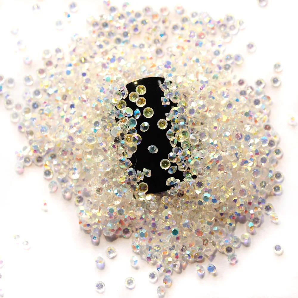 

All Sizes Crystal AB Pixie Rhinestones Nail Rhinestone Flat back Glass Strass Nail Art Glitter DIY Decoration