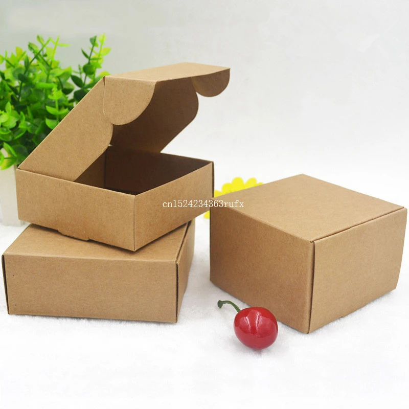 

300pcs Small Kraft Carton Kraft Paper Candy Box Small Brown Cardboard Paper Packing Boxes Craft Gift Handmade Soap Packaging Box