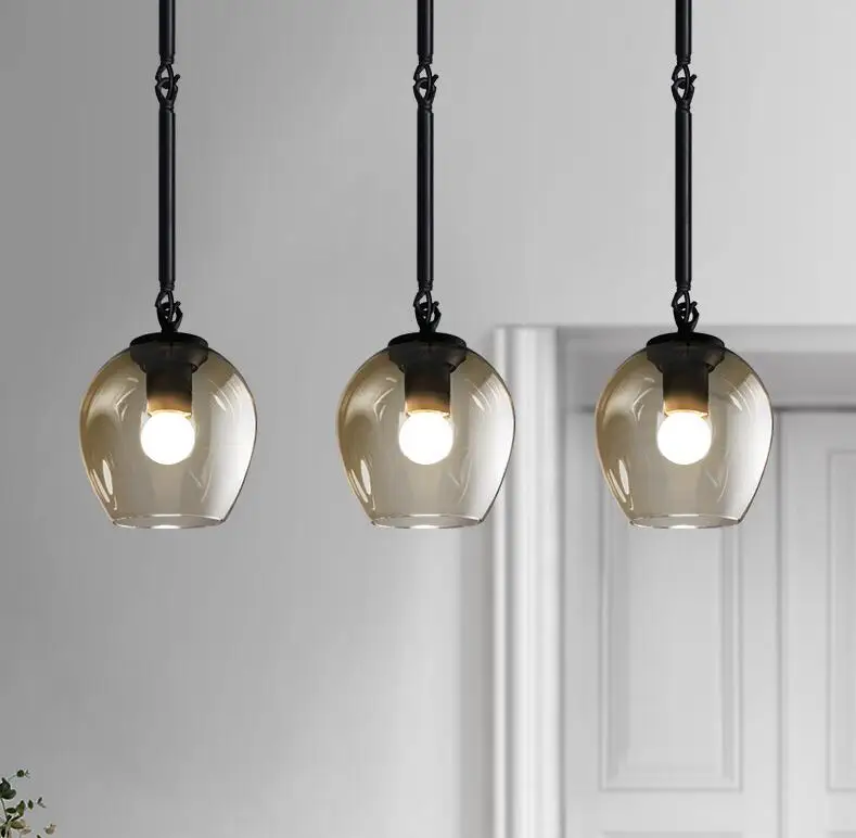 

IWHD Glass Hanglamp Modern Pendant Lamp Led Fashion Single Head Hanging Lights Home Lighting Fixtures Bedroom Kitchen Lamparas