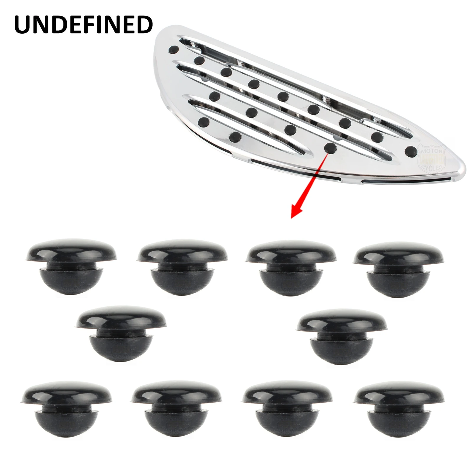 Motocross Accessories 10pcs Black Rubber Insert Pads Skidproof For Harley Touring 1986-2018 Cut Floorboards UNDEFINED