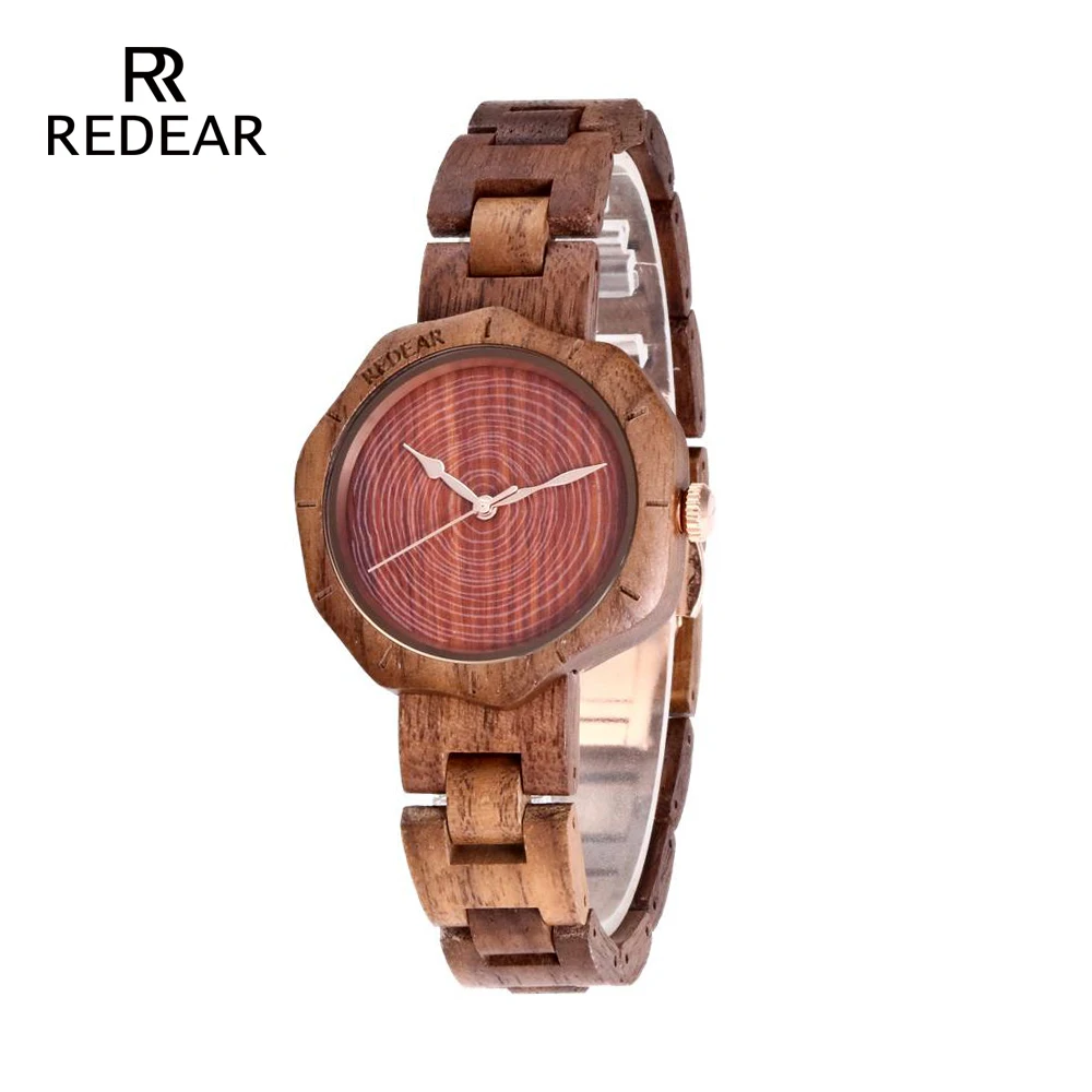 

REDEAR Men or Women Full Walnut Wood Wristwatch Hand Make Wooden Watches Best Selling 2019 Products Birthday Anniversary Gifts