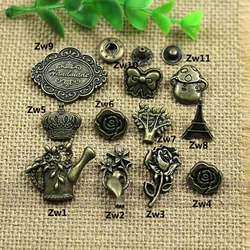 50sets/lot crown birds flower tree desgin metal leather craft DIY snap button
