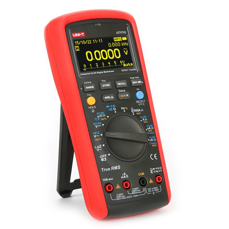 Imagem -04 - Uni-t-industrial Multímetro Digital Ut171a Ut171b Ut171c True Rms ac dc Voltímetro Amperímetro Ohmmeter Capacitância Frequency Tester
