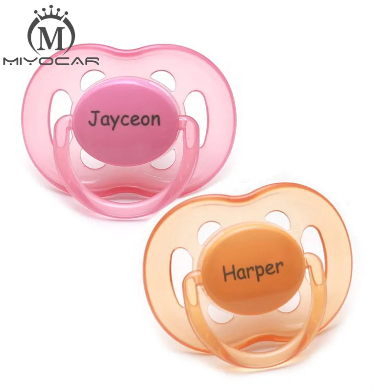 MIYOCAR personalized any name can make 2 pcs pacifier dummy unique gift to baby custom pacifier