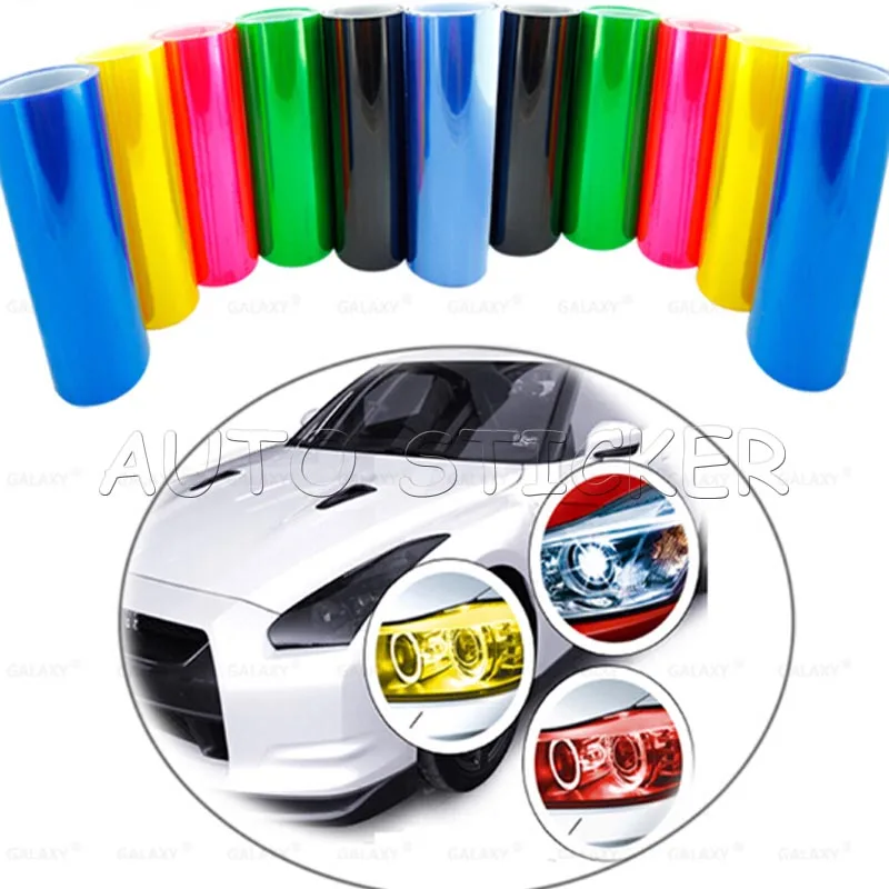 

Hot Sales 12 Colors 30cm *10m Auto Car Light Headlight Taillight Tint Vinyl Film Sticker Easy To Stick The Whole Car