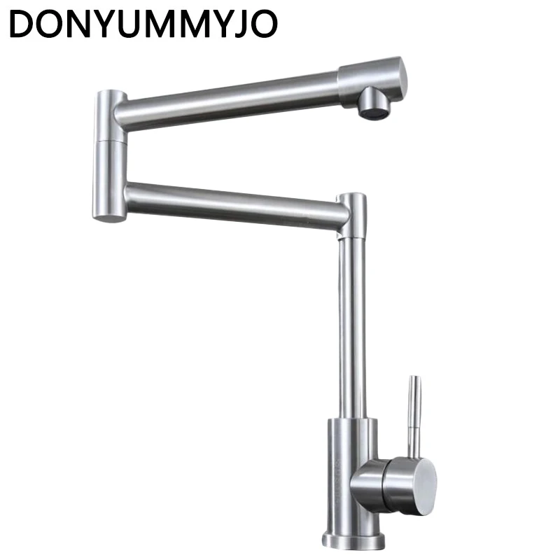 

DONYUMMYJO Kitchen Sink Faucets Finish Folding Kitchen Faucets Single Handle Nickle Brushed Mixer Bar Taps Bathroom Sink Faucet