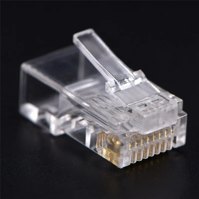 50 Buah RJ45 CAT5 CAT5e CAT6 Plug Adapter Crystal Network Modular Connector Plug 8P8C untuk Komputer