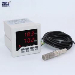 Control 4 devices Intelligent digital temperature and humidity controller with metal sensor alarm output with 25m-45m cable