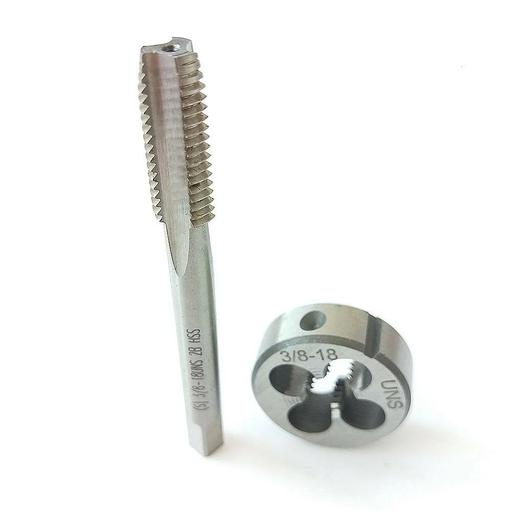 1pcs 3/8-18 tap + 1pcs Die CNC tool cutting billet drilling inserts HSS