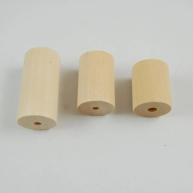 10pcs/lot Geometric Cylinder Natural Wooden Beads Unfinished Tube Loose Wood Beads Fit Diy Jewelry Making 20x25 20x30 20x40mm