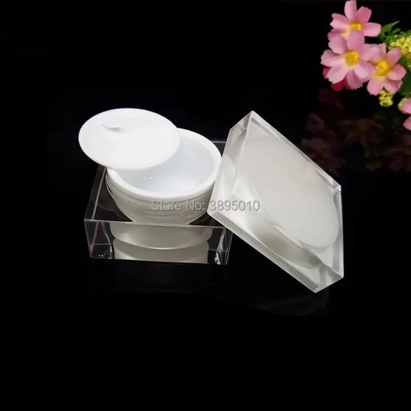 15g,30g 50g 15ml 30ml 50ml, Pearl White Acrylic Cream Jar Gold Top Empty Cosmetic Container Jar Lotion Pump Bottle F923