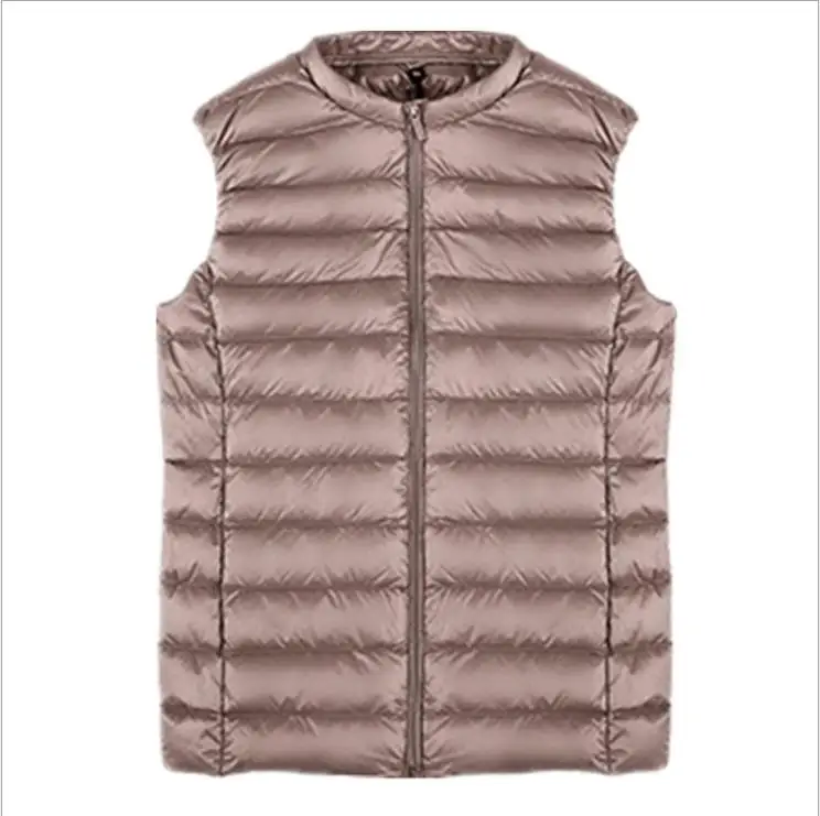 Inverno Donna Slim Imbottiture d'anatra Cappotto caldo Giacca Gilet senza maniche Gilet veste femme manteau femme hiver