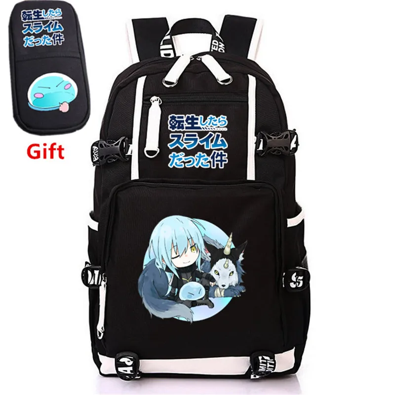 

Anime That Time I Got Reincarnated as a Slime Kawaii Women Backpack Canvas School Bags for Teenage Girls Laptop Backpack Rugzak