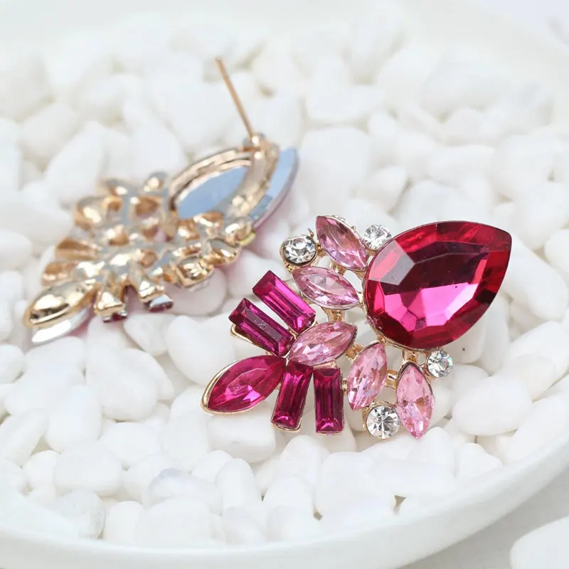 LUBOV Handmade Rhinestone Sweet Stud Crystal 4 Colors Earrings For Woman And Girls Fashion Birthday Gifts Jewelry New 2019