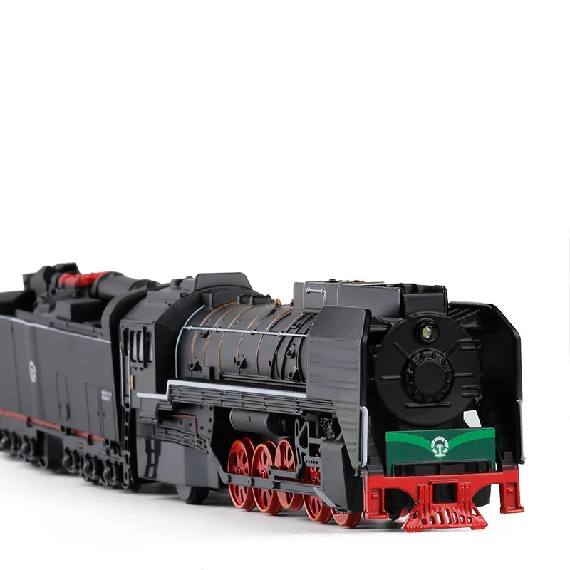 Exquisite 1:87 steam train alloy model,magnetic sound and light pull back toys,children\'s educational gifts,free shipping