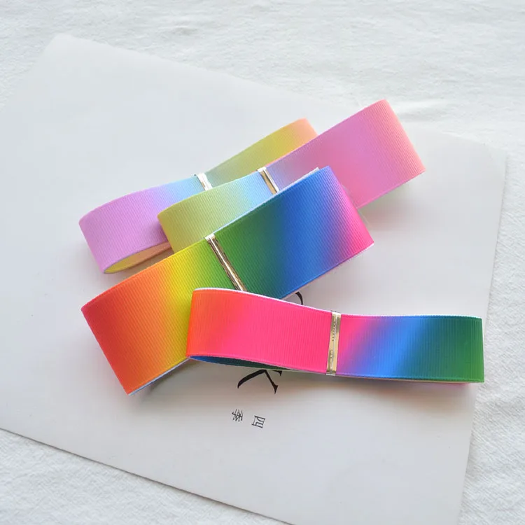 25mm/38 millimetri (1 metri/lotto) arcobaleno Della Banda Del Nastro Del Grosgrain FAI DA TE Arco L\'artigianato Gift Wrapping Materiali Realizzati A