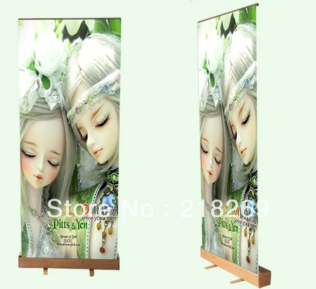 Bamboo Roll up Banner, Bamboo Pull up Banner, Roll-up Display, Bamboo Display Banner