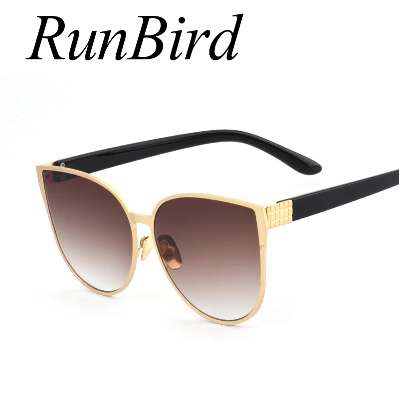 

RunBird 2017 New Oversized Cat Eye Mirrored Sunglasses Women Fashion Shades Cateye Sun glasses Vintage Famale Oculos UV400 604R