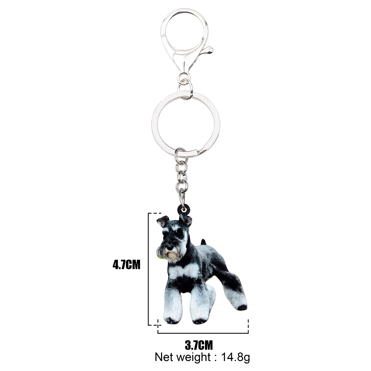 Bonsny Acrylic Cute Schnauzer Dog Key Chain Keychains Holder Rings Animal Jewelry For Women Girl Bag Car Pendant Gift Charms Hot