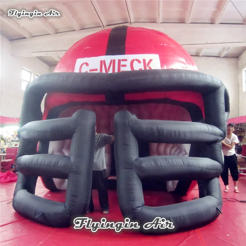 Customized Inflatable Football Helmet Tunnel 5m*5m Red Blow Up Match Entrance Tunnel For Party Game And Advertising Show