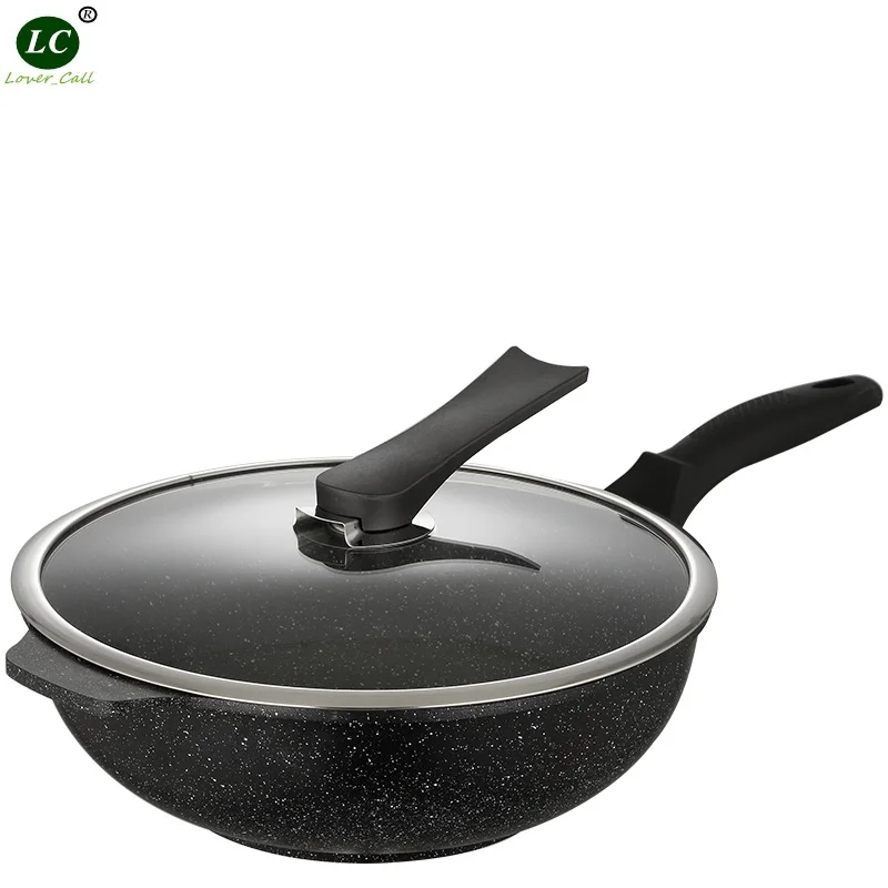 

32cm Medicinal Stone Non-stick Pan Cooker frying pan Kitchen pots Cooking Pot Wok