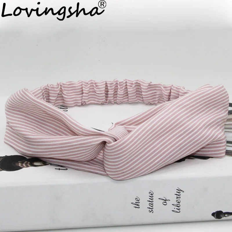 LOVINGSHA Striped Design Ladies Hair Accessories Women Headbands For Girl Across Hair Holder Rope Female Hair Tie Turban FD100