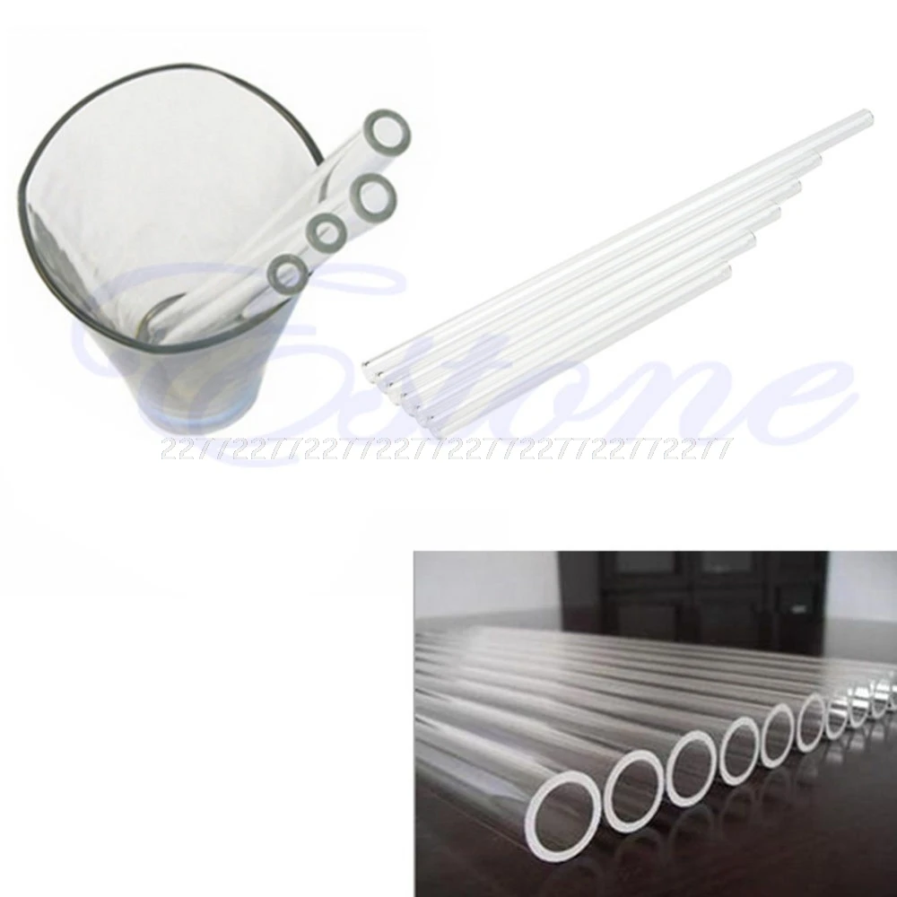 New Clear Glass 10mm Reusable Wedding Birthday Party Drinking Straws Thick Straws JUL24 dropship