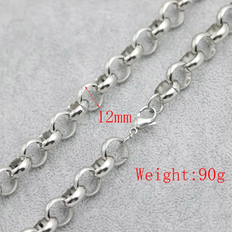 

5pcs New Pattern 316 Stainless Steel 24inch 12mm rolo necklace Chains for lockets Pendant Women Men