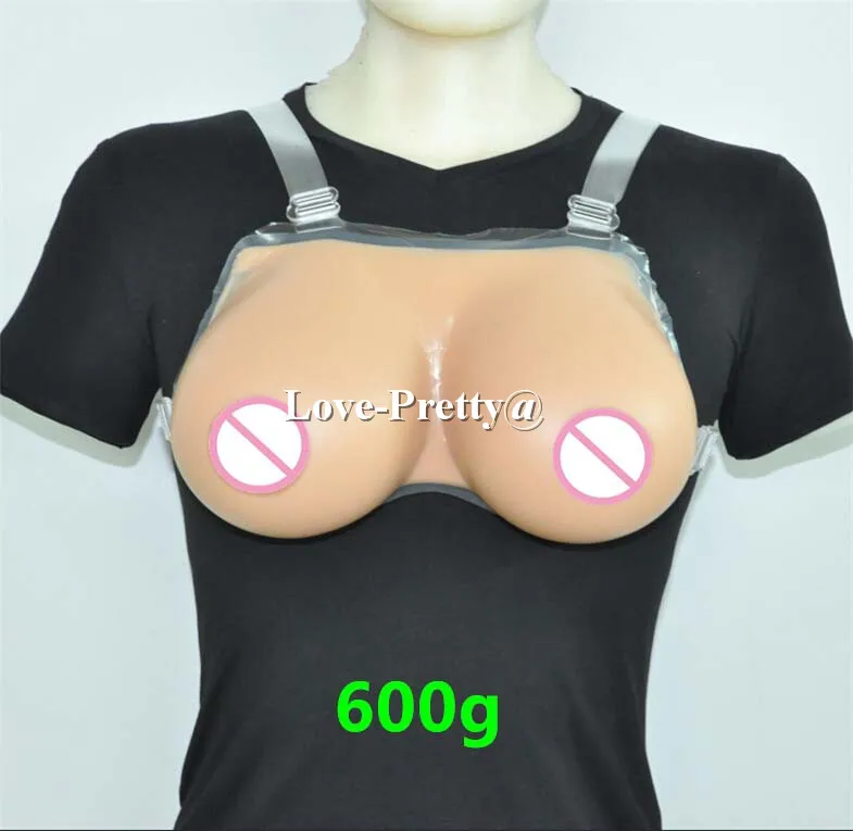 

600g/pair 34b 36a/b teardrop brown artificial breast forms one piece silicone breast forms have sexy cleavage tits