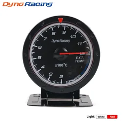 Dynoracing 60MM Car Exhaust Gas Temp Gauge EGT/EXT Temp Gauge With Red & White Light Car Meter with EGT sensor BX101474