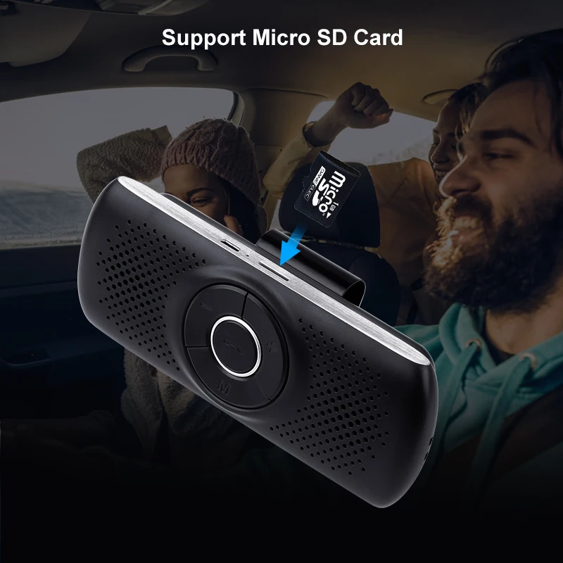 Handfree Bluetooth Car Kit MP3 Player Bluetooth 4.2 EDR SIRI 3W Speaker Car Bluetooth Handsfree Kit Support TF Connect 2 Phones