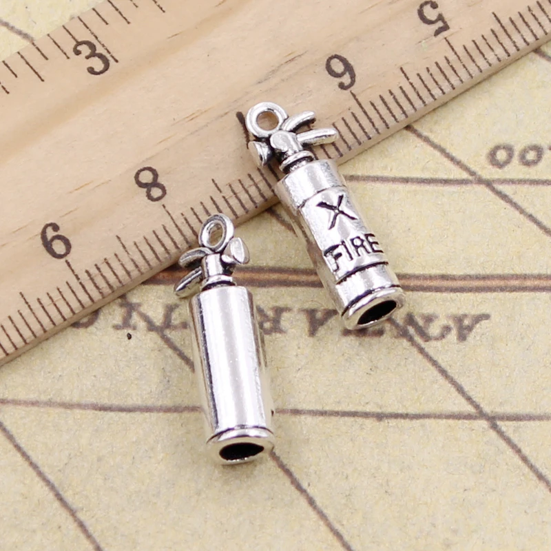 10pcs Charms Fire Extinguisher Fireman 23x6x6mm Tibetan Bronze Silver Color Pendants Antique Jewelry Making DIY Handmade Craft