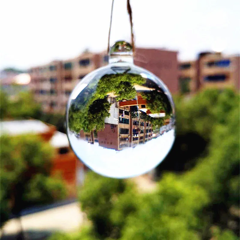 50mm Transparent Crystal Glass Magical Ball Smooth Sphere Pendants For Christmas Tree Hanging Pendants, Wedding Decoration