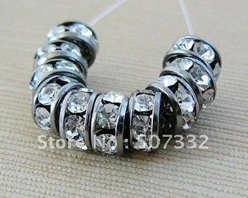 

free shipping platinum plated colour Clear Crystal Rondelle Bead Caps Spacer 4mm 200pcs/lot