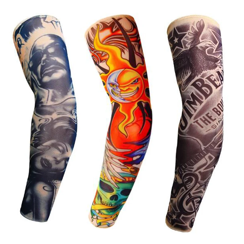 

Size S,L 3D Print Arm Warmers Men Women Streetwear Fake Tattoo Sleeve Outdoor Sport Sunscreen Cooling Arm Sleeves