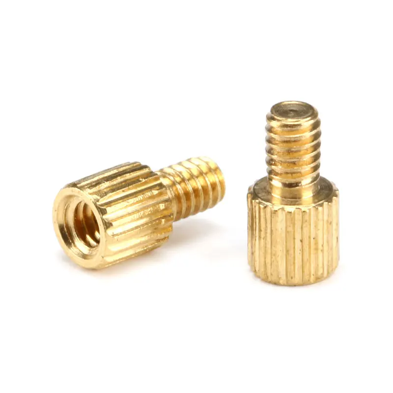 50pcs M2 Brass Round knurl Male Female Standoff Stud Board Threaded Pillar PCB Motherboard Spacer Hollow Bolt Screw NutM2*L+3mm