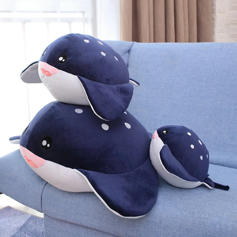 35-70cm Cartoon Marine life Cute Unicorn Whale Shark Devil Rays Fish Plush Toy Soft Stuffed Kawaii Killer Whale Pillow Cushion