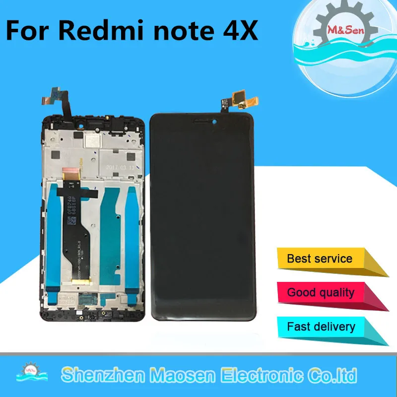 

5.5" Original For Xiaomi Redmi Note 4X Note 4 Global Version Snapdragon 625 LCD Display+Touch Digitizer Frame Note 4X (5 Holes)