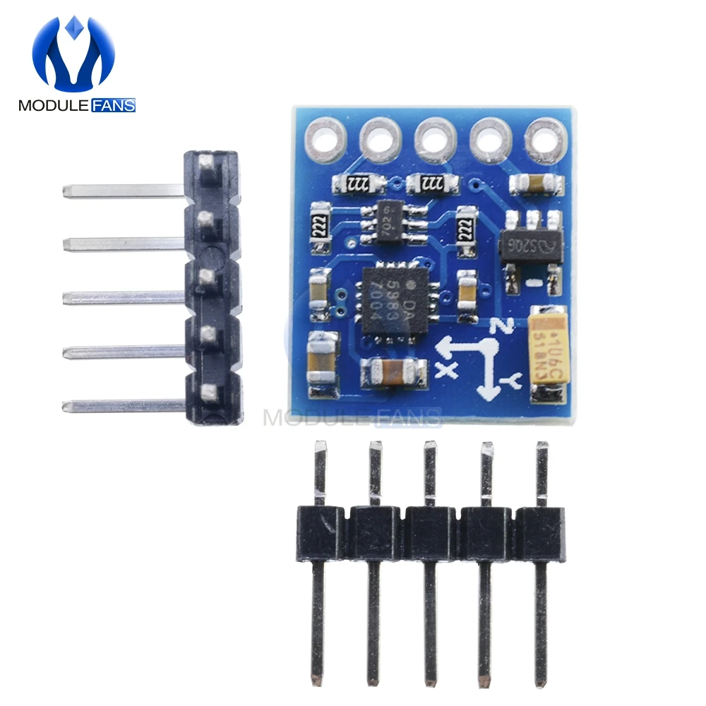 GY-271 HMC5883L Módulo de sensor magnetómetro de brújula de campo magnético de tres ejes y 3 triples para placa Arduino IIC 3V-5V